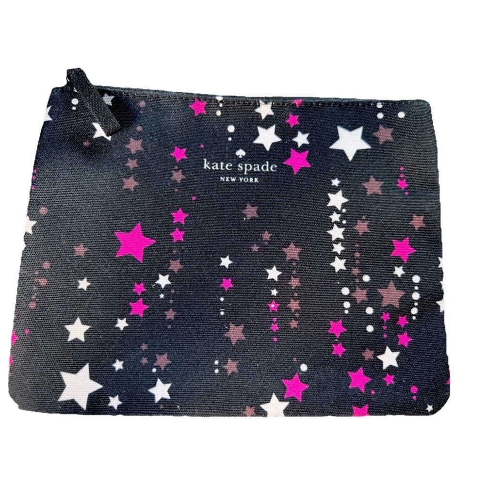 Kate Spade Black Pouch with Pink and White Stars